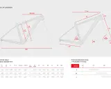 Tabela geometrii ramy rowerowej Peak 29 Carbon, z wymiarami takimi jak ST c-c, REACH, STACK. Rozmiar M ramy 56 cm na jaki wzrost?