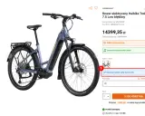 Błękitny rower elektryczny Haibike Trekking 7.5 Low. Wybierz odpowiedni rozmiar ramy do wzrostu, aby dopasować swój idealny reach w rowerze.