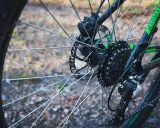 Tylne koło roweru z widocznym elementem przekładni rowerowej: kasetą z zębatkami Shimano i przerzutką Altus.