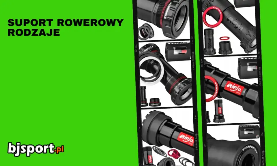 Różne rodzaje suportów rowerowych marki Token i Ninja.