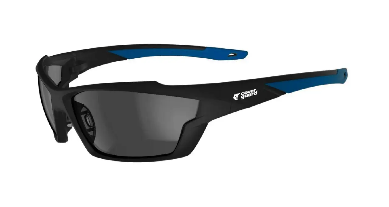 Sportowe okulary Cover Guard z soczewkami zapewniającymi polaryzację, chronią oczy przed odblaskami.