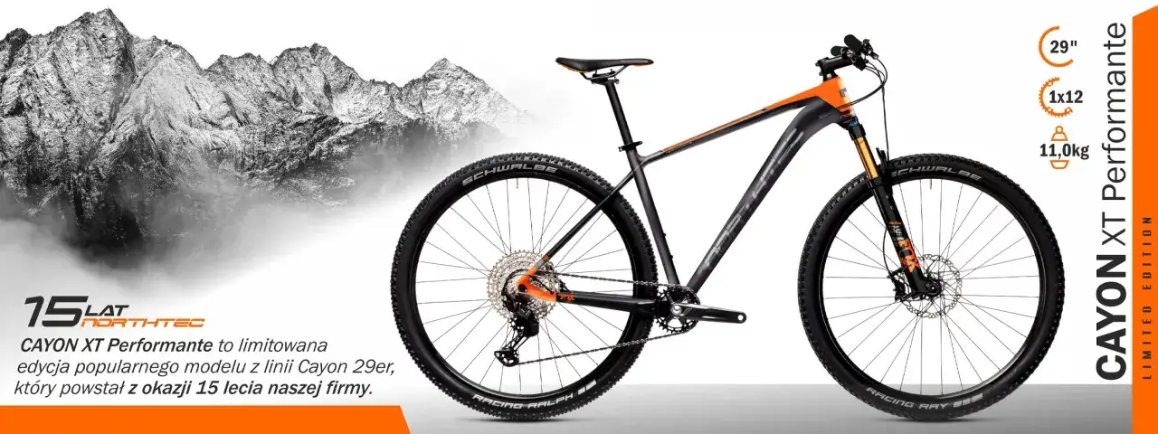Polskie rowery Cayon XT Performante, idealne na górskie wyprawy. Limitowana edycja z okazji 15-lecia firmy.